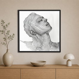 Wallity Pintura en Lienzo Decorativa Enmarcada Multicolor 60 x 60 cm
